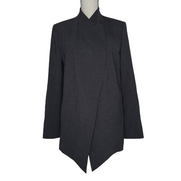MM Lafleur Jackets & Blazers - Women's Dark Gray Asymmetric Long Blazer Jacket